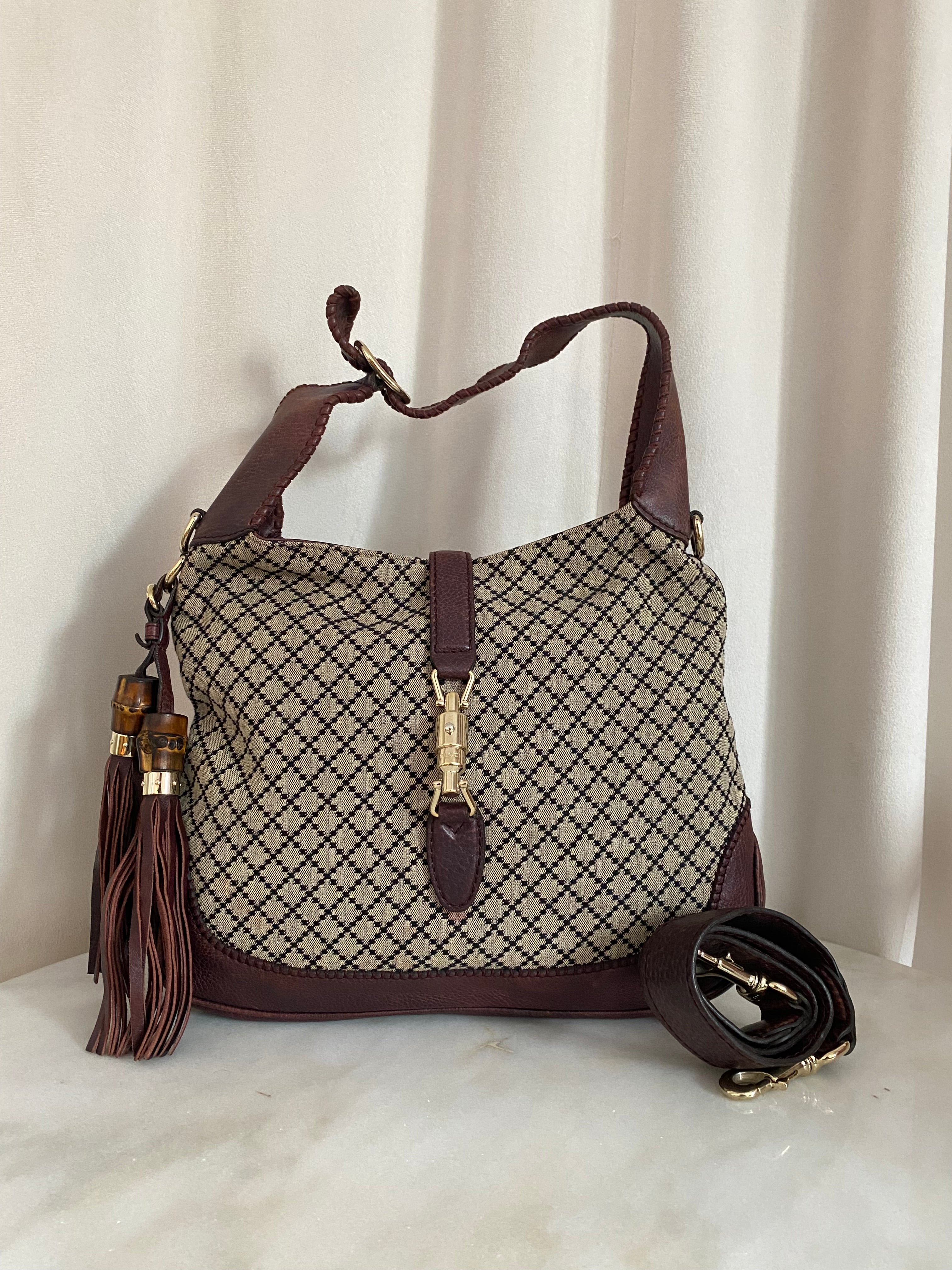 Gucci Brown Diamante Jackie Bag