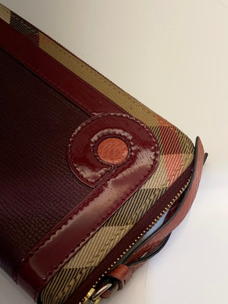 Burberry Dark Red House Check Wallet