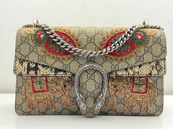 Gucci Multicolor GG Supreme Elephant Embroidered Dionysus Bag