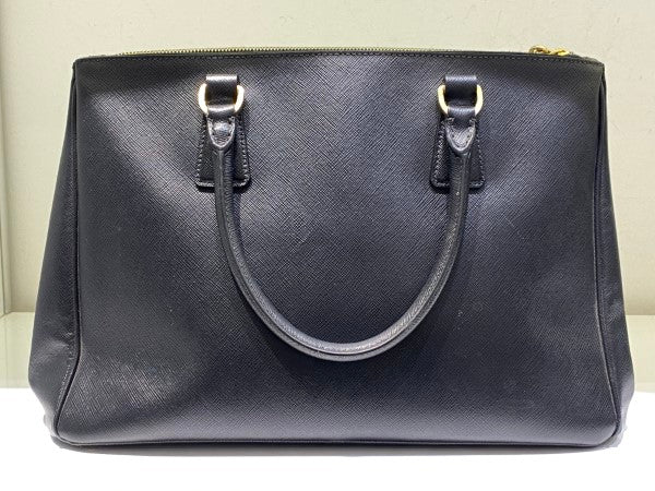 Prada Blue Galleria Double Zip Medium Bag