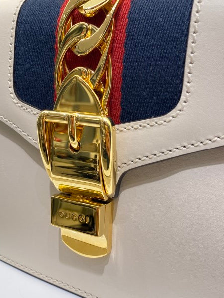 Gucci White Sylvie Mini Crossbody Bag