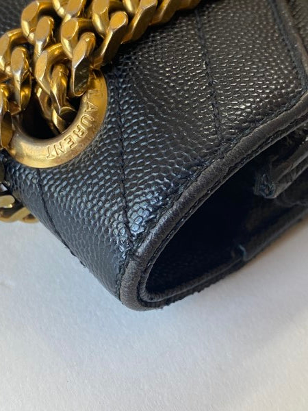 YSL Black Monogram Satchel Shoulder Bag