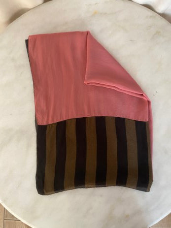 Fendi Bicolor Long Silk Scarf