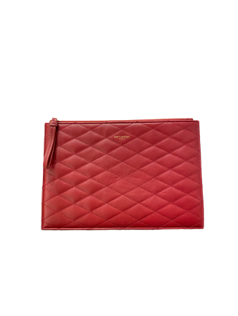 YSL Red Sade Zip Pouch