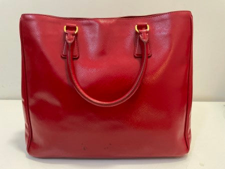 Prada Red Vernice Vertical Tote Bag