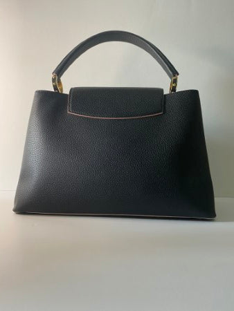 Louis Vuitton Black Capucine Tote MM Bag