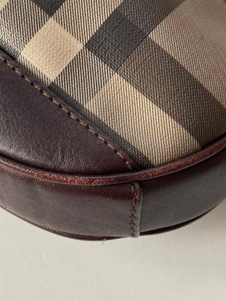 Burberry Brown Smoke Check Hobo Bag