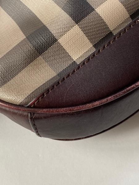 Burberry Brown Smoke Check Hobo Bag