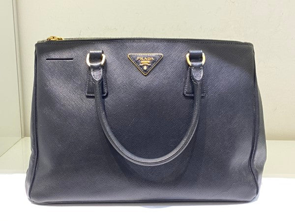 Prada Blue Galleria Double Zip Medium Bag