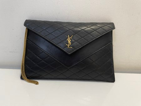 YSL Black Gaby Envelope Pouch