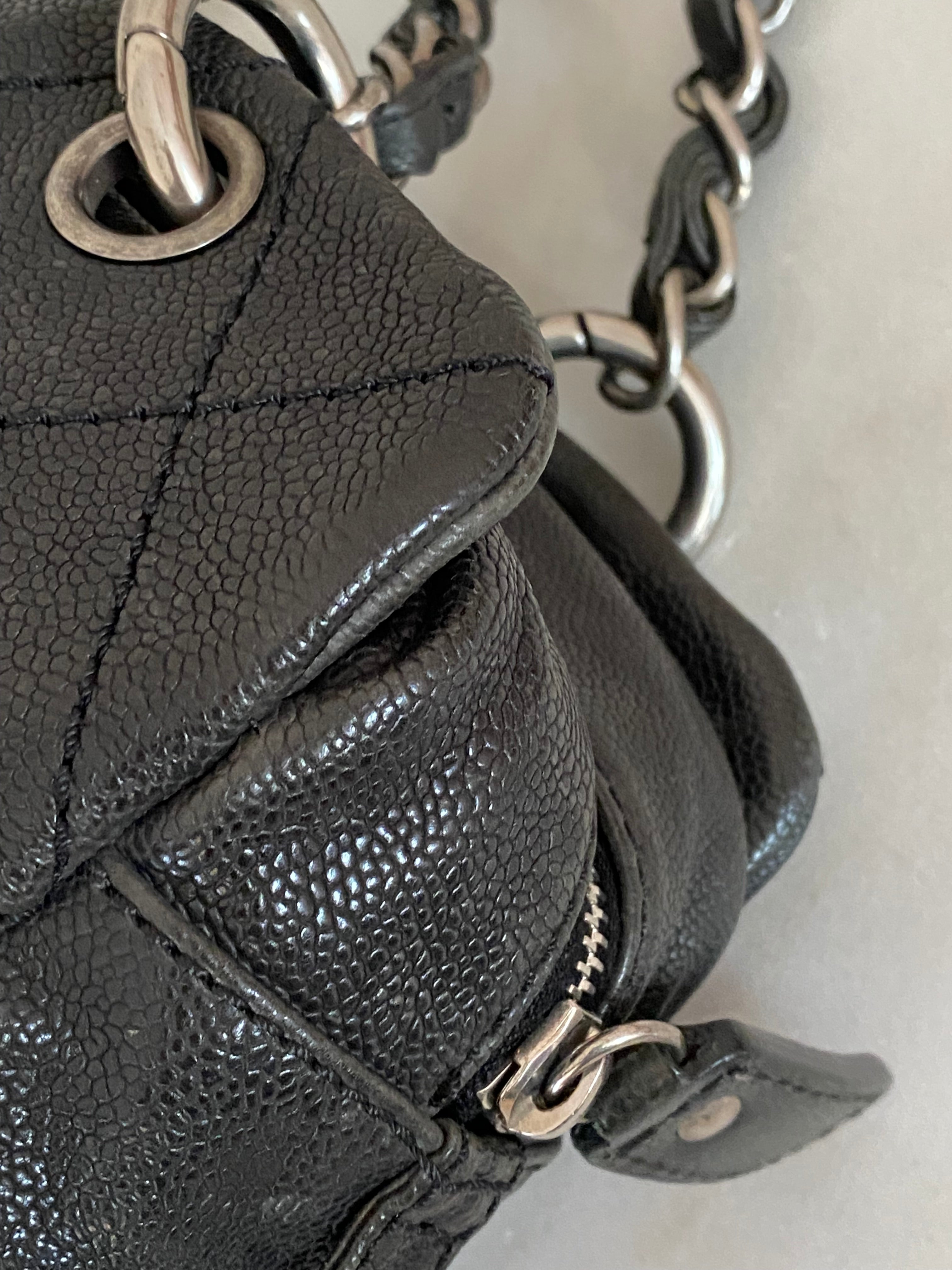 Chanel Black Distressed Outdoor Ligne Bag