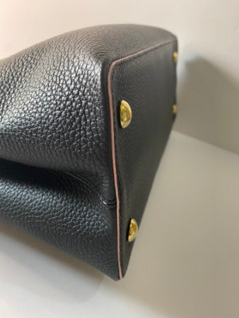 Louis Vuitton Black Capucine Tote MM Bag