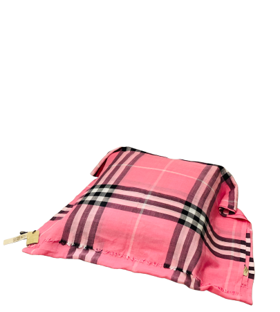 Burberry Pink House Check Wool Silk Scarf