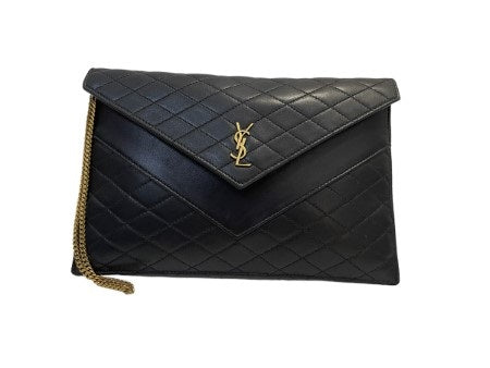 YSL Black Gaby Envelope Pouch