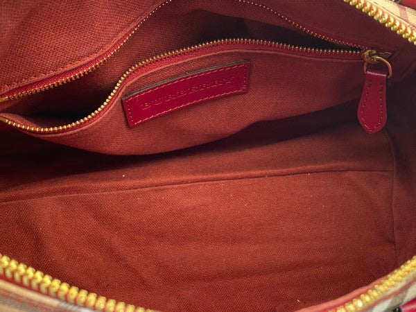 Burberry Haymarket Red Panel Blaze Tote Bag