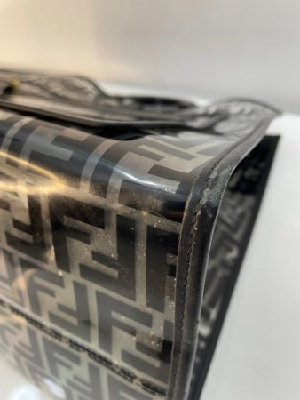 Fendi Black FF Transparent Shopper Runway Tote Bag