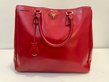 Prada Red Vernice Vertical Tote Bag