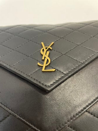 YSL Black Gaby Envelope Pouch