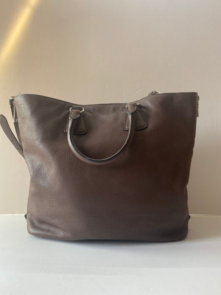 Prada Brown Vitello Daino Shoulder Bag