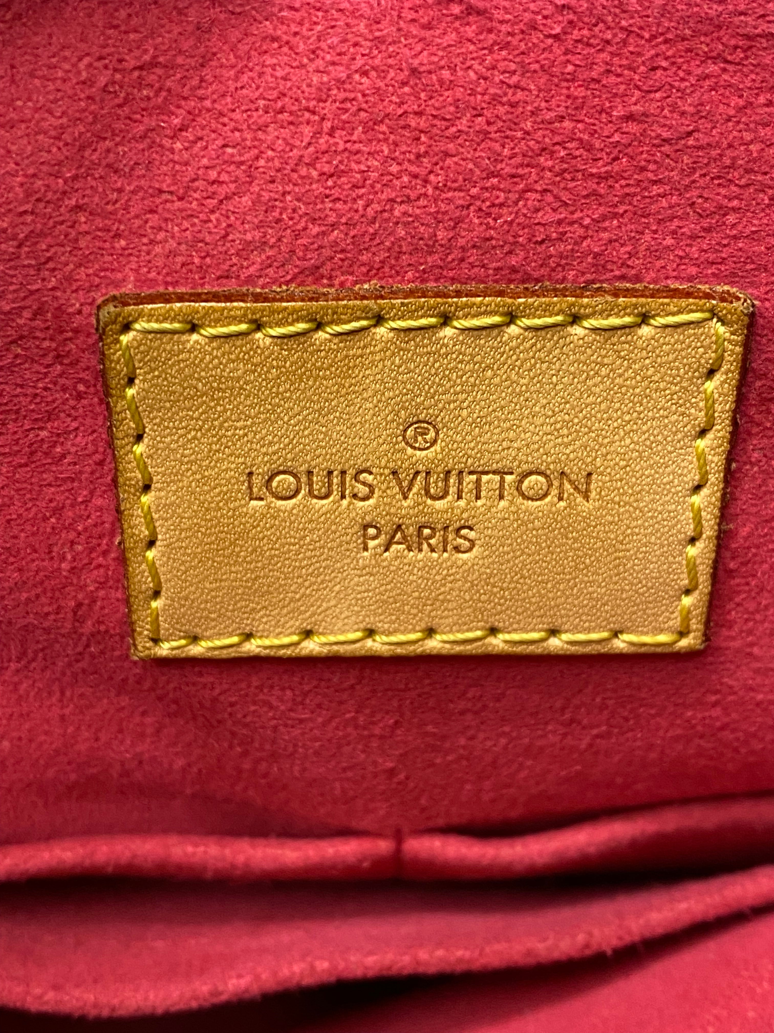 Louis Vuitton Monogram Red Pallas 2 Way Tote Bag W/ Strap