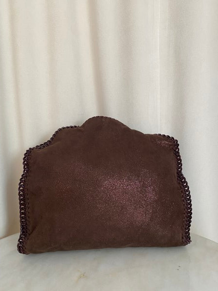 Stella Mccartney Burgundy Shiny Falabella Bag with Burgundy Chain