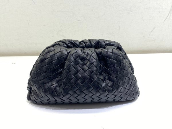 Bottega Veneta Black Intrecciato Clutch with Teen Pouch