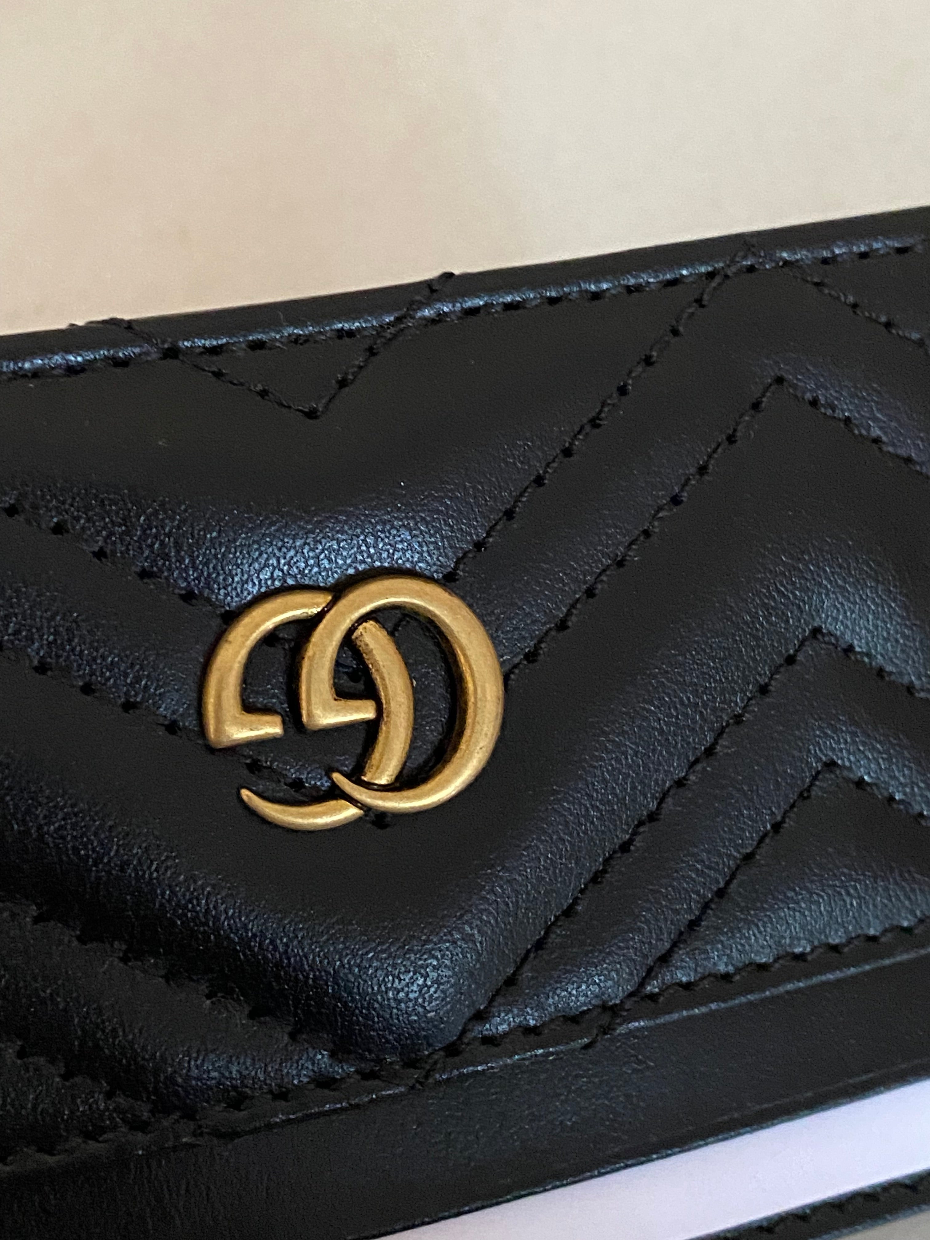 Gucci Black GG Card Holder