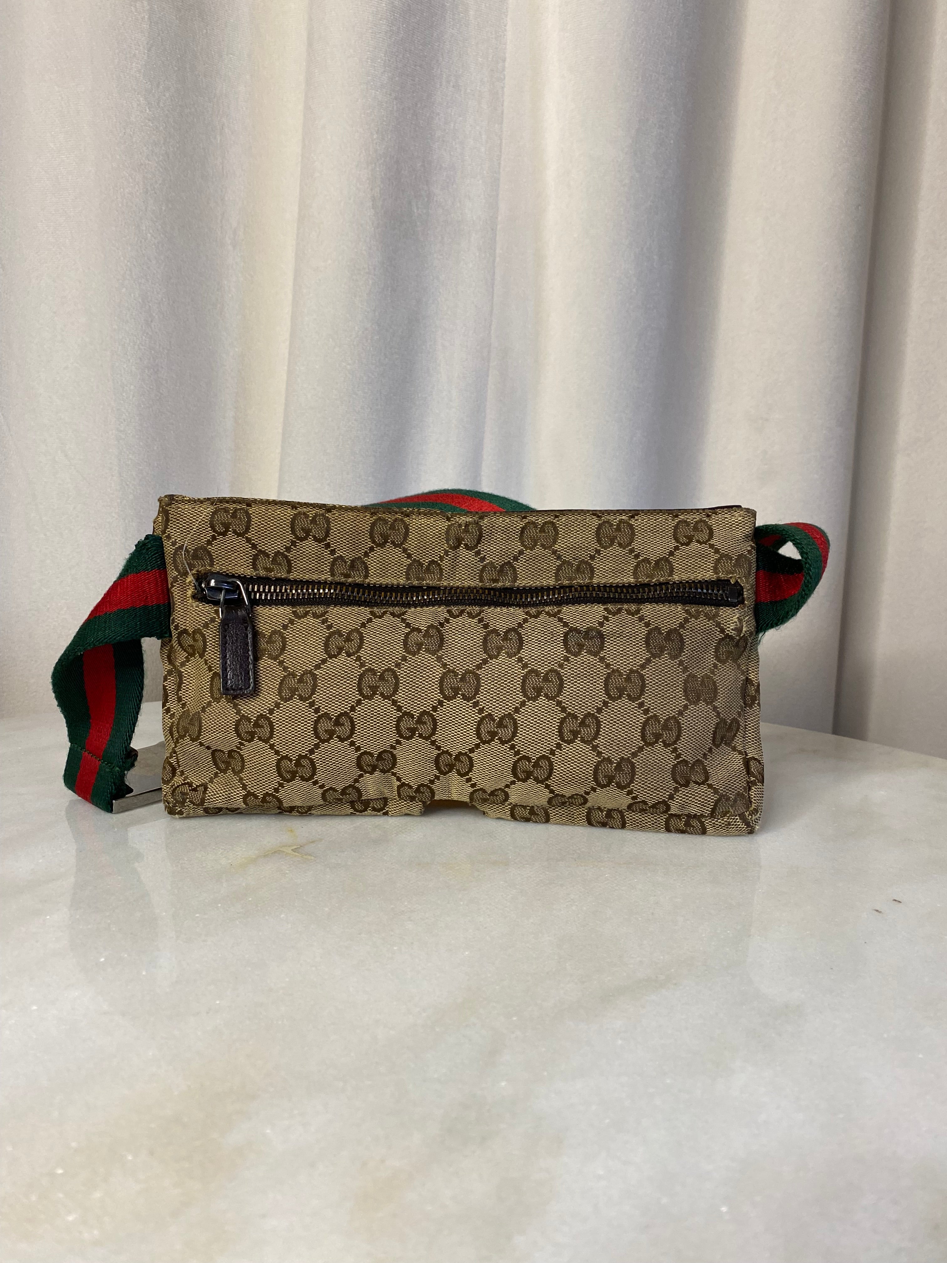 Gucci Brown GG Double Pocket Belt Bag