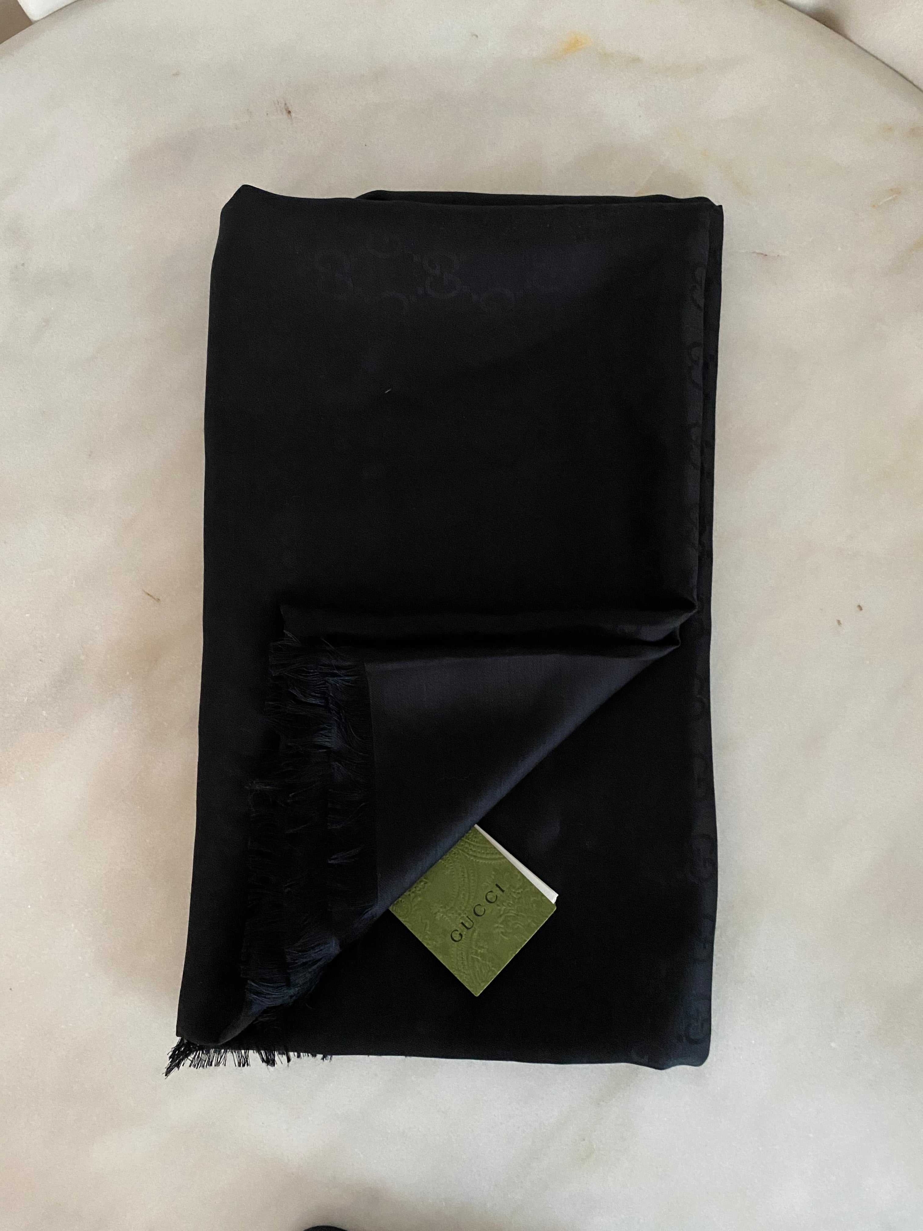 Gucci Black GG Scarf