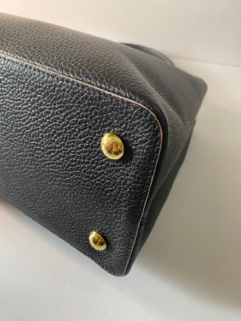 Louis Vuitton Black Capucine Tote MM Bag