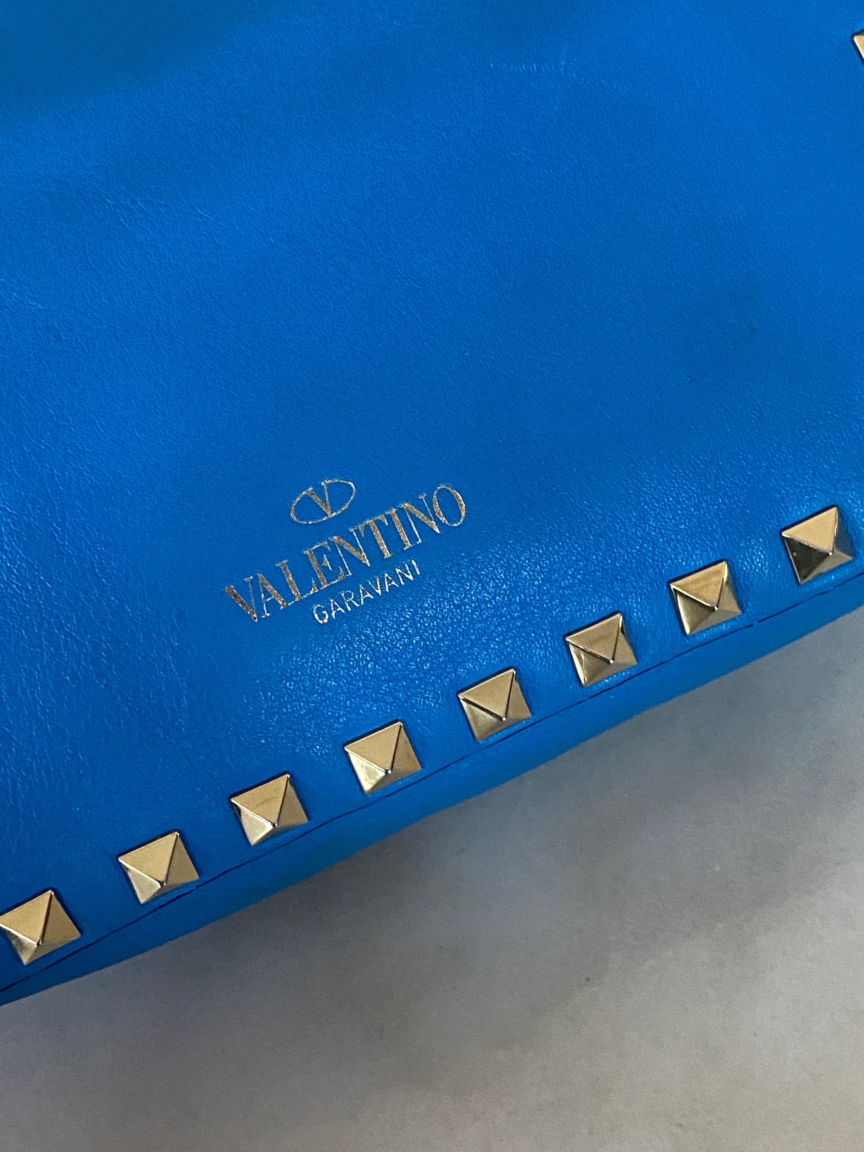 Valentino Light Blue Studded Crossbody Bag