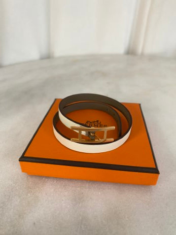 Hermes Light Beige Behapi Double Tour Bracelet