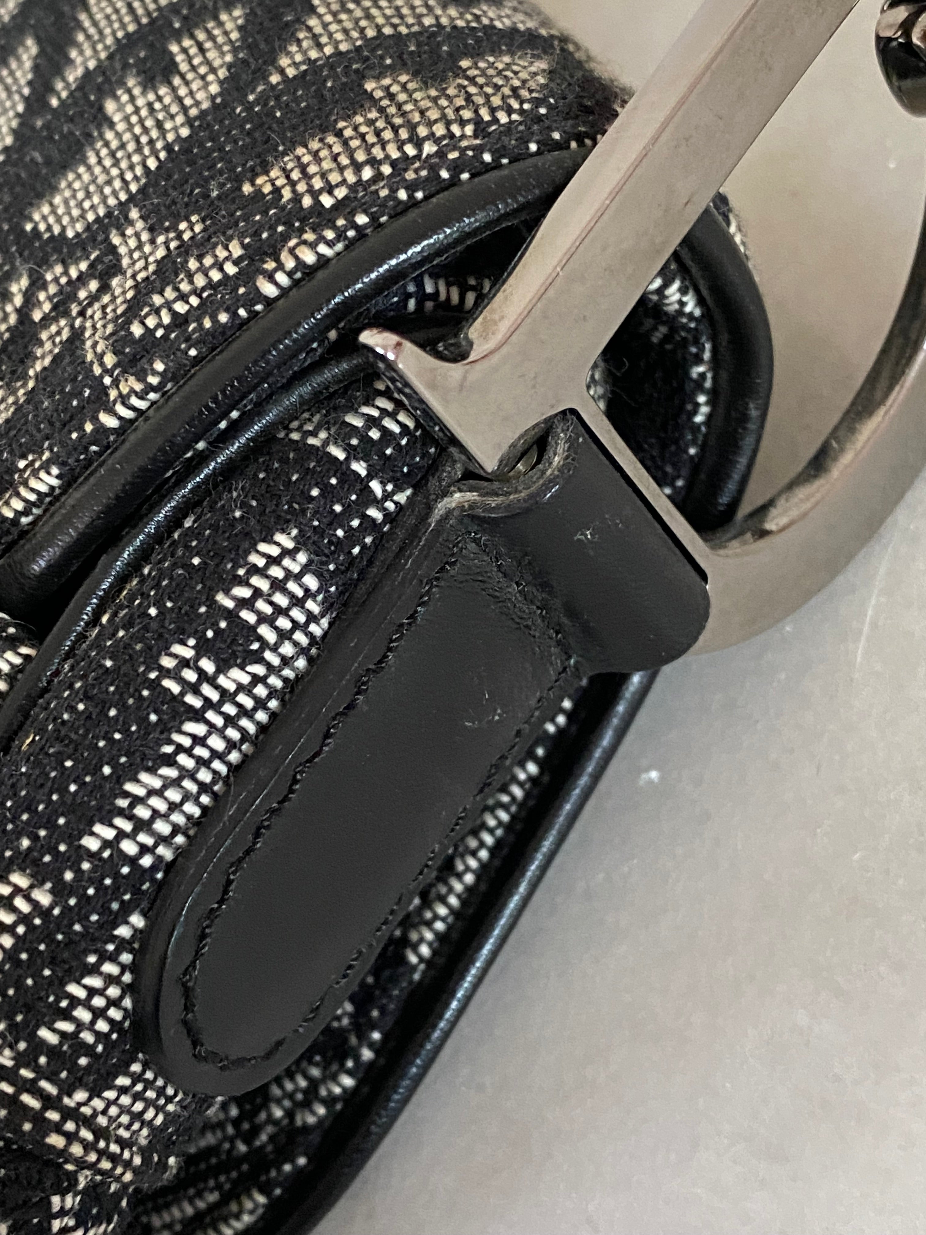 Christian Dior Black Oblique Saddle Bag