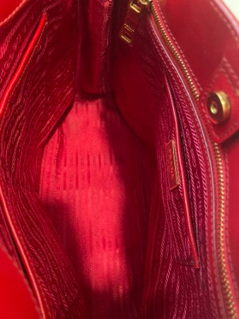 Prada Red Vernice Vertical Tote Bag