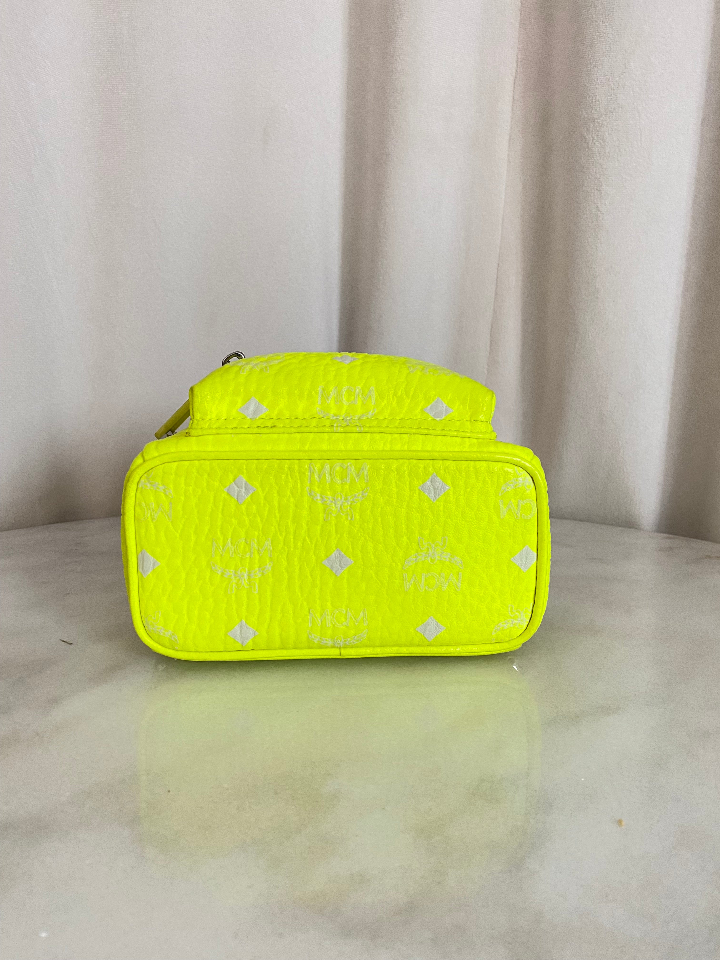 MCM Green Lemon Backpack and Crossbody Bag