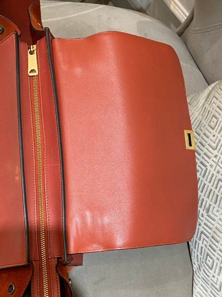 Celine Orange Red Python Trapeze Medium Bag