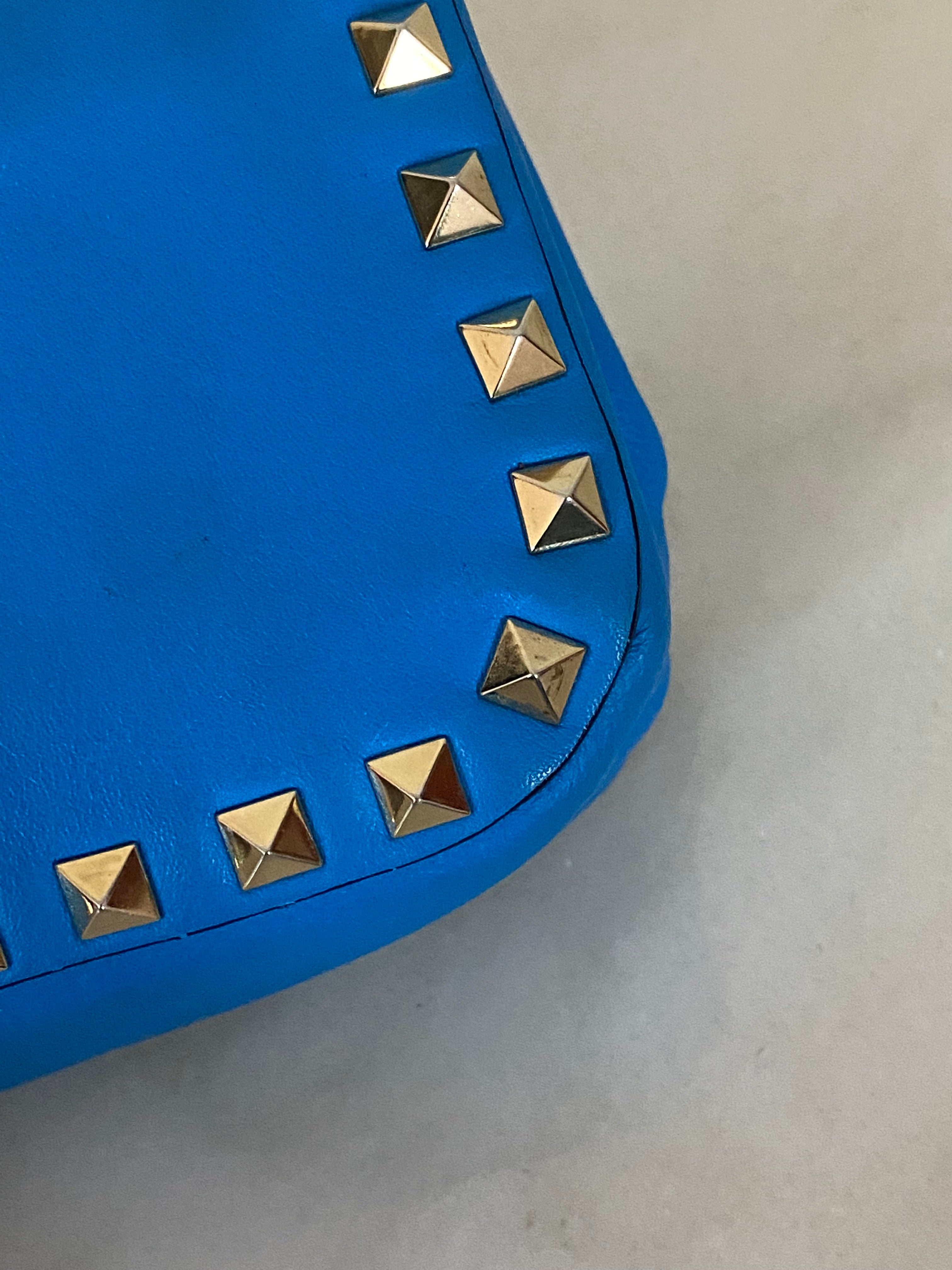 Valentino Light Blue Studded Crossbody Bag