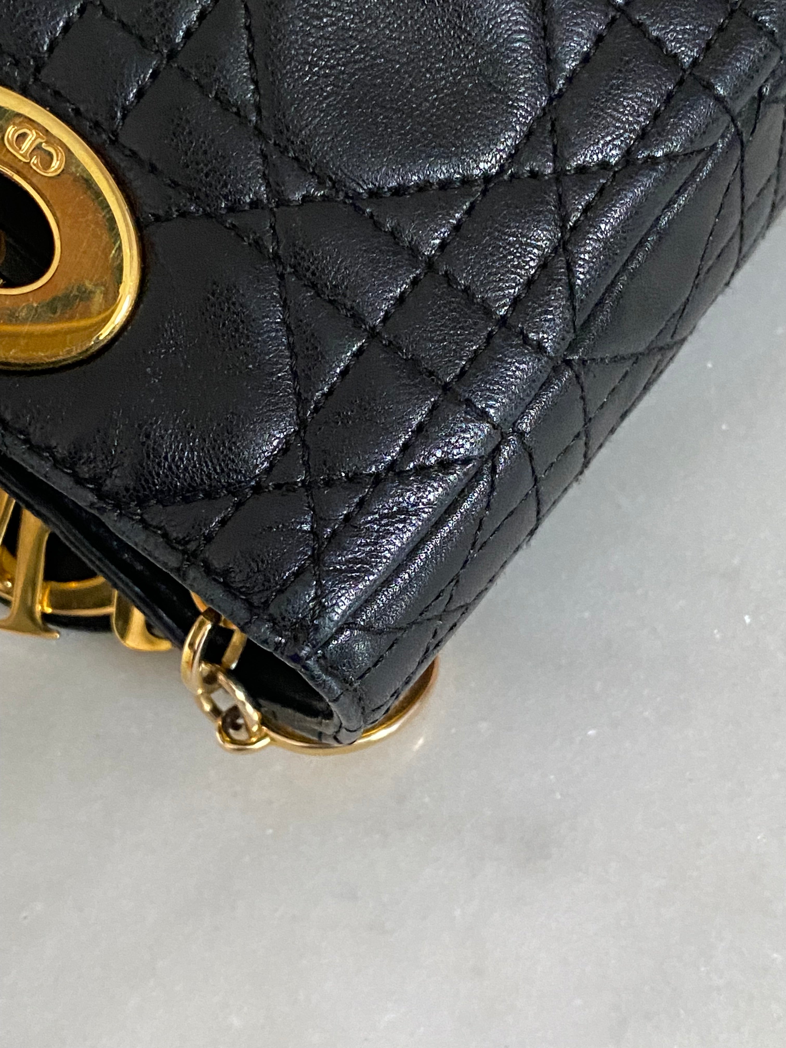 Christian Dior Black Lady Dior Small Bag