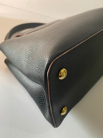 Louis Vuitton Black Capucine Tote MM Bag