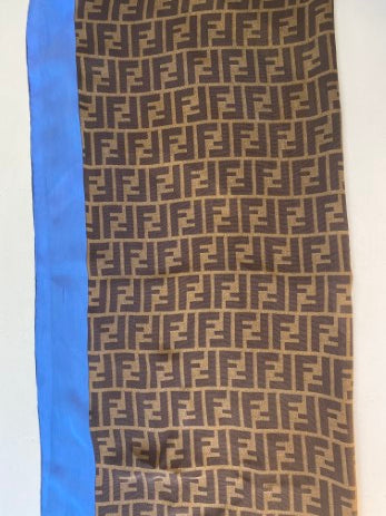 Fendi Tricolor Long Silk Scarf