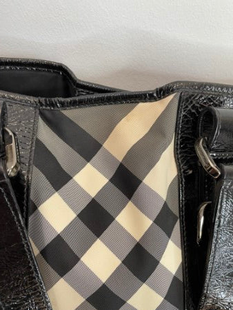 Burberry Black Beat Check Shoulder Bag