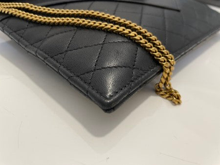 YSL Black Gaby Envelope Pouch