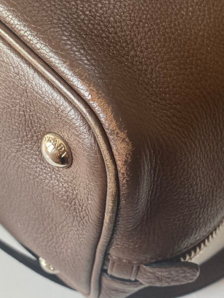 Prada Brown Vitello Daino Shoulder Bag