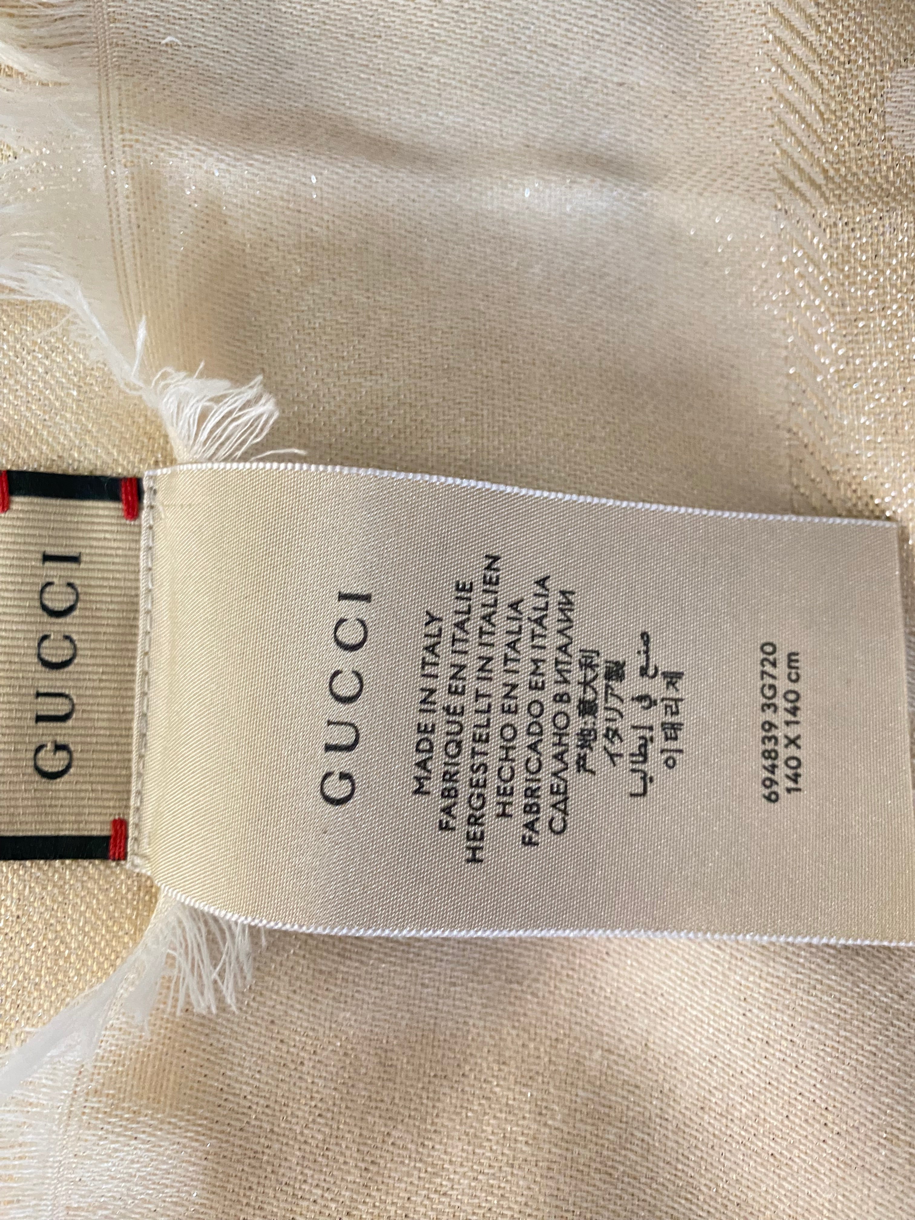 Gucci Beige GG Wool Scarf