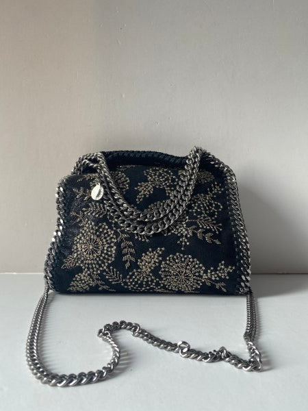 Stella Mccartney Black Floral Falabella Bag