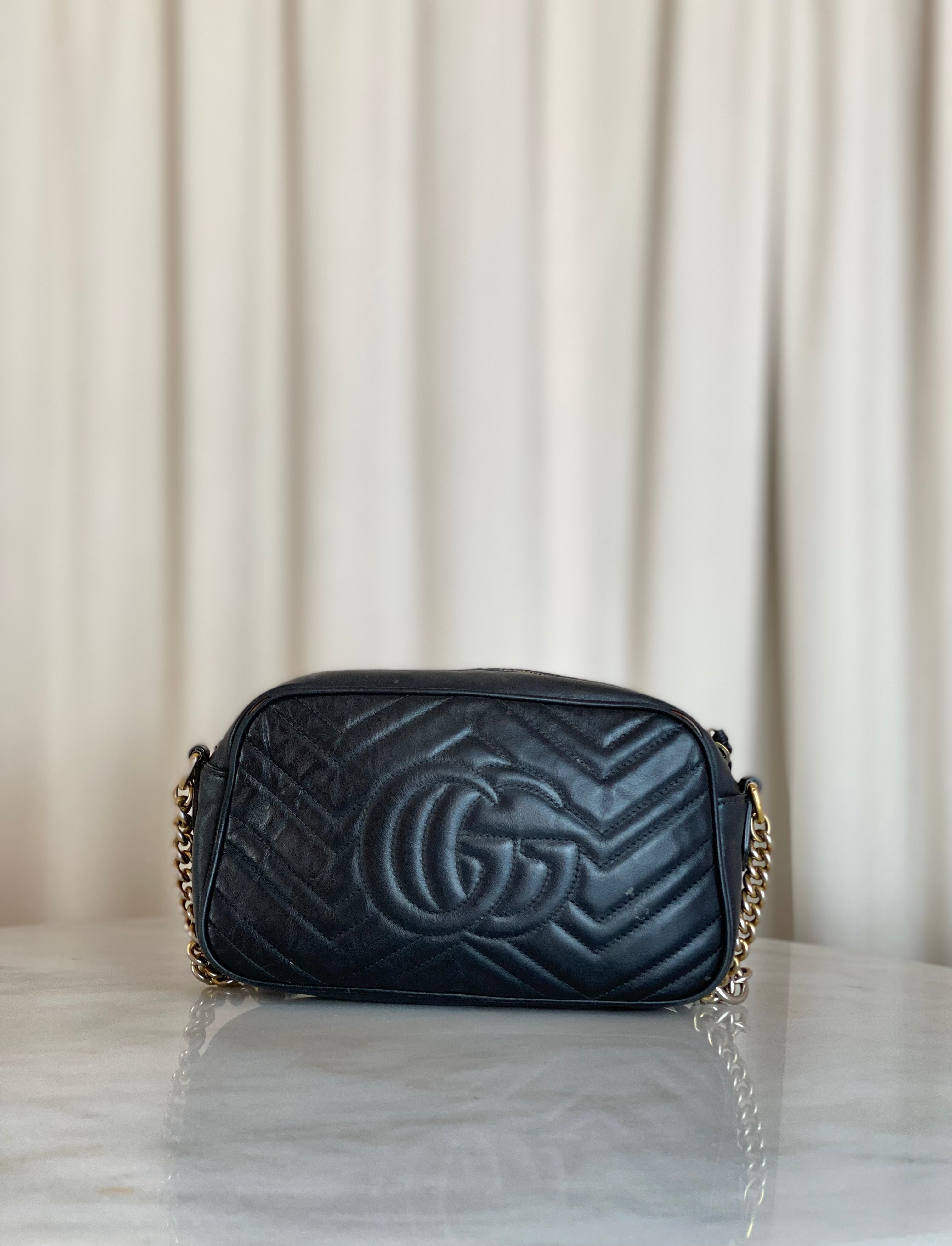 Gucci Black Marmont Camera Crossbody Bag