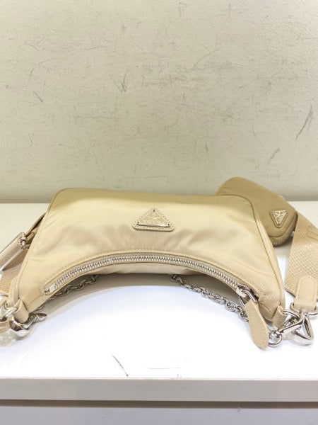 Prada Beige Re-Edition Multi Pochette Bag