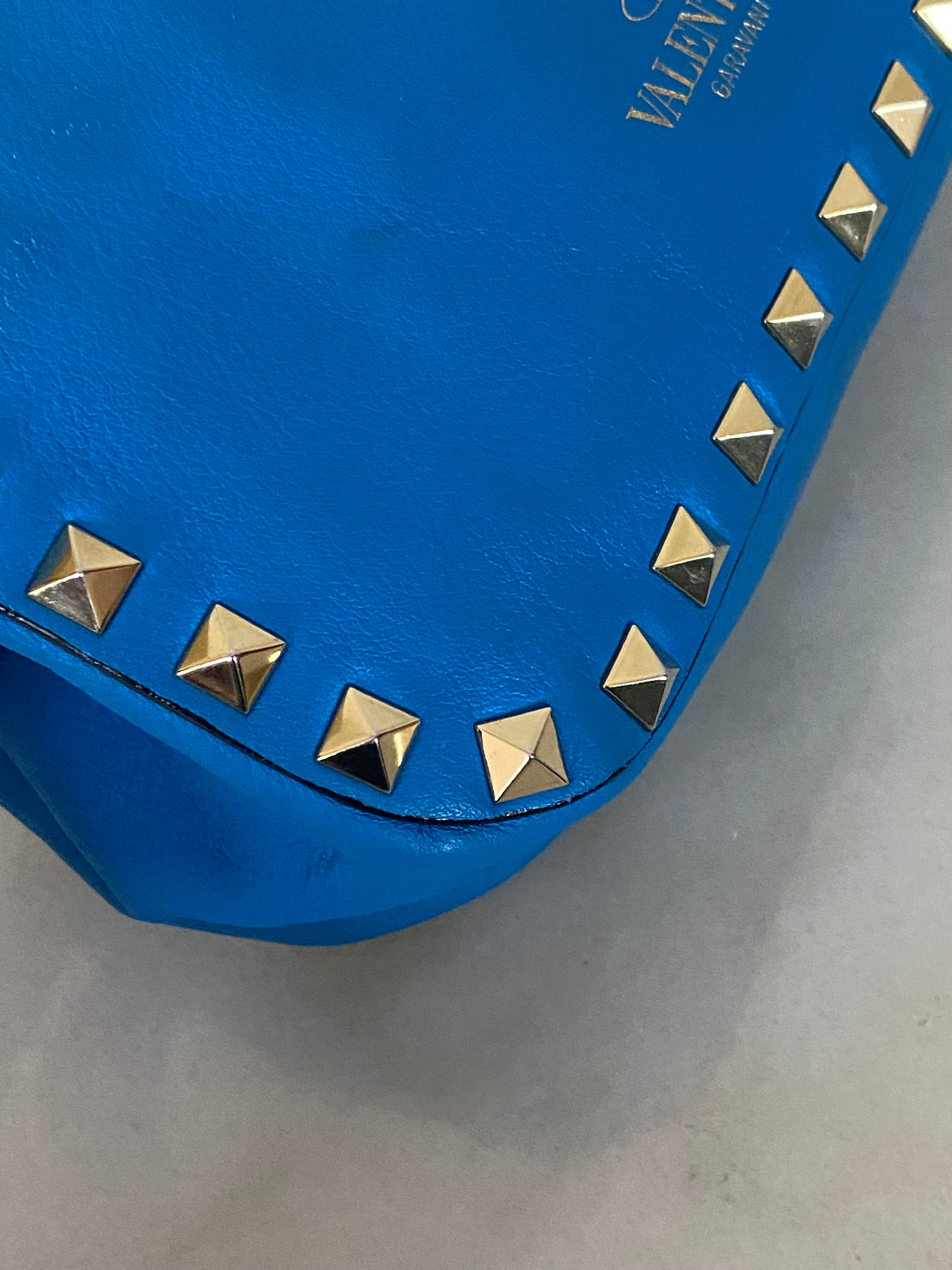 Valentino Light Blue Studded Crossbody Bag