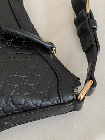 Gucci Black GG Microguccissima Hobo Bag