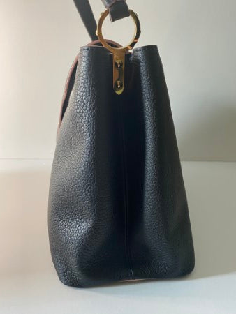 Louis Vuitton Black Capucine Tote MM Bag